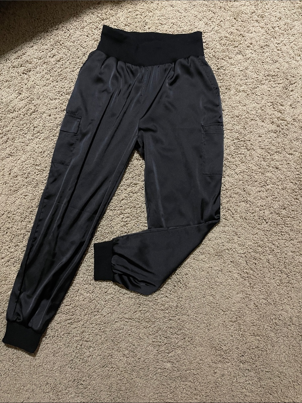 Women’s Black Utility Joggers Pants with Stretch Waistband